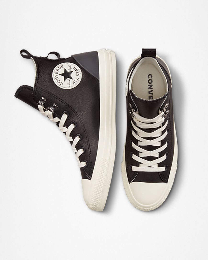 Tenis Converse Chuck Taylor All Star Couro Hike Cano Alto Feminino Pretas | PT G03T879